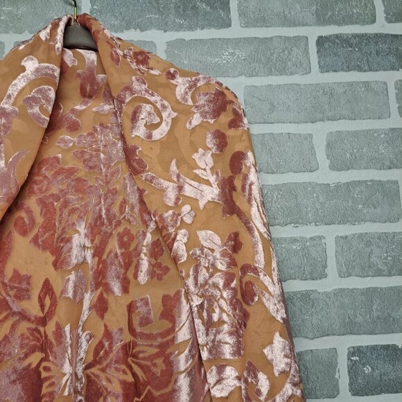 Sunclo Scarf Velvet Pink Floral Satin Semi Sheer Big Square Bandana 44 X 44 Inch - Picture 8 of 9